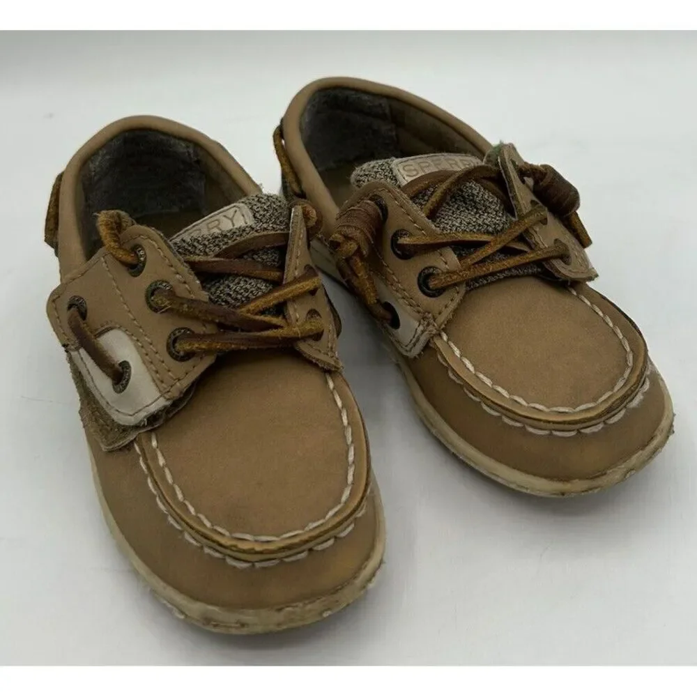 Sperry Youth Boat Shoes Brown Leather 61394 Size‎ 8M
